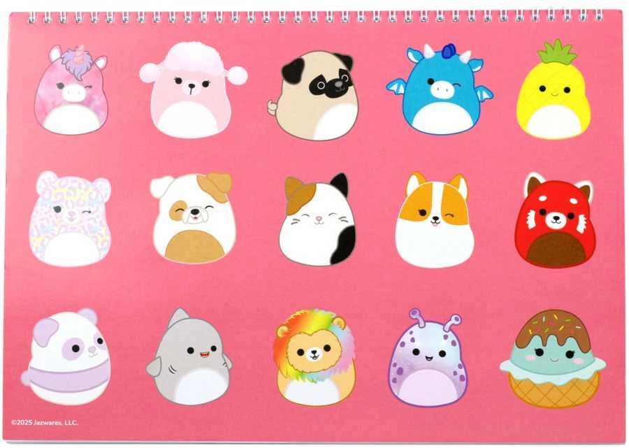 „Squishmallows Feelin'“ A/4 spiralinis eskizų sąsiuvinis su 40 lapų ir lipduku