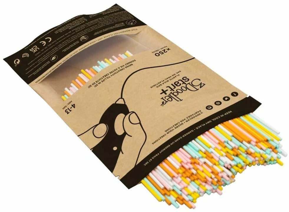 3Doodler Start Eco Plastic - Ugnies ir ledo maišelis 250 Kompostuojamas plastikas Oranžinis, Turquoise, Baltas, Geltona 1 g