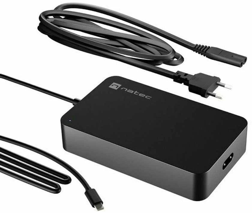 NATEC Nešiojamas kompiuteris charger Grayling USB-C 90W for laptops tablets phones