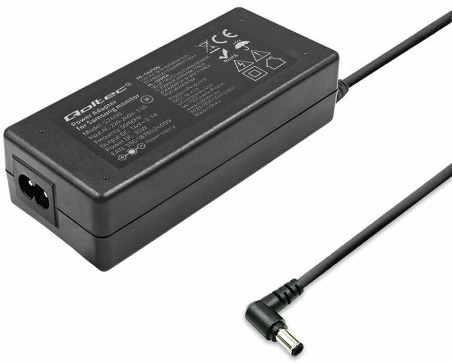 QOLTEC 52400 maitinimo adapteris Samsung monitorius 30W / 14V / 2.1A / 6.5x4.4 kontaktas / maitinimo kabelis