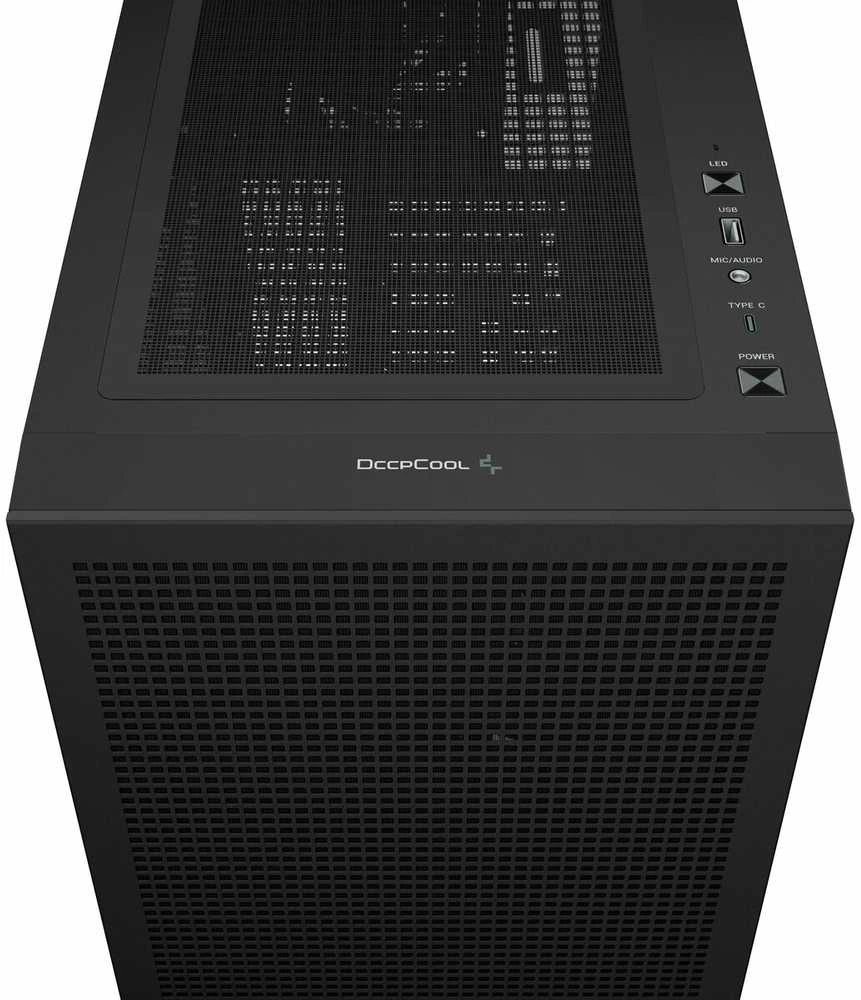 Kompiuterio Korpusas - DeepCool CH560 Midi Tower su Grūdintu Stiklu ir Multi-Spalviniu Apšvietimu Juodas