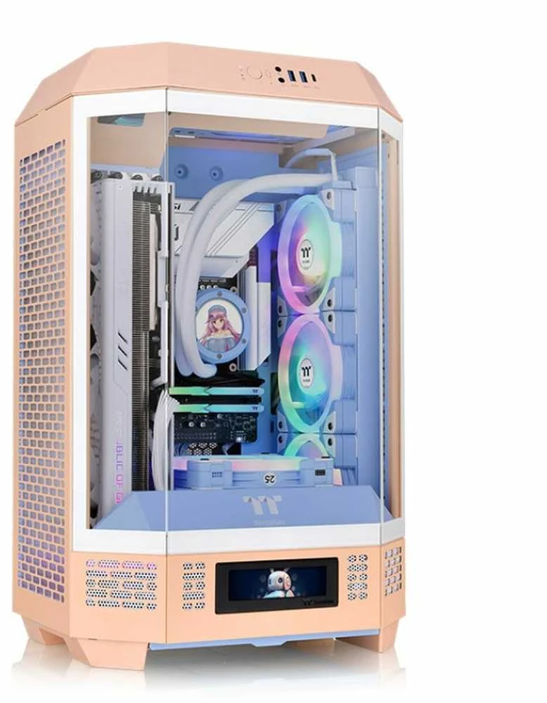 „Thermaltake The Tower 300“, bokšto tipo korpusas – „pfirsich“, grūdintas stiklas