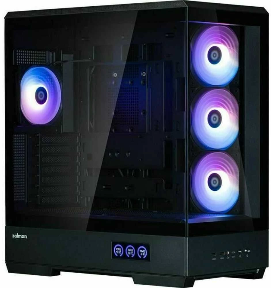 Zalman P50 DS kompiuterio korpusas, Midi-Tower, ATX, RGB, grūdintas stiklas - juodas