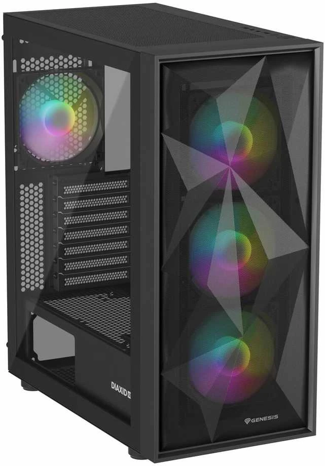 NATEC Genesis PC Case Diaxid 605 juodas ARGB