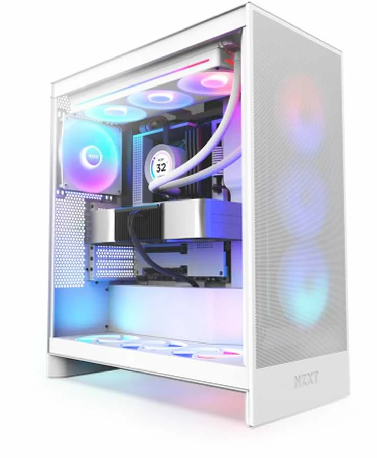 NZXT PC dėklas H7 Flow RGB midi bokštas baltas