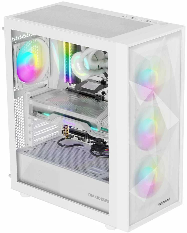 NATEC Genesis PC Case Diaxid 605 baltas ARGB