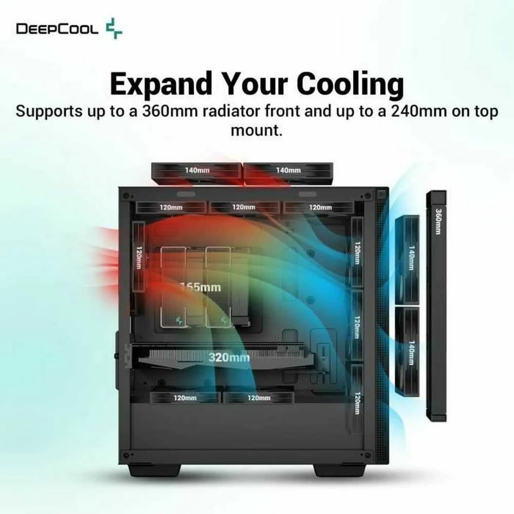 Korpusas Deepcool CH370 Juodas, Micro ATX