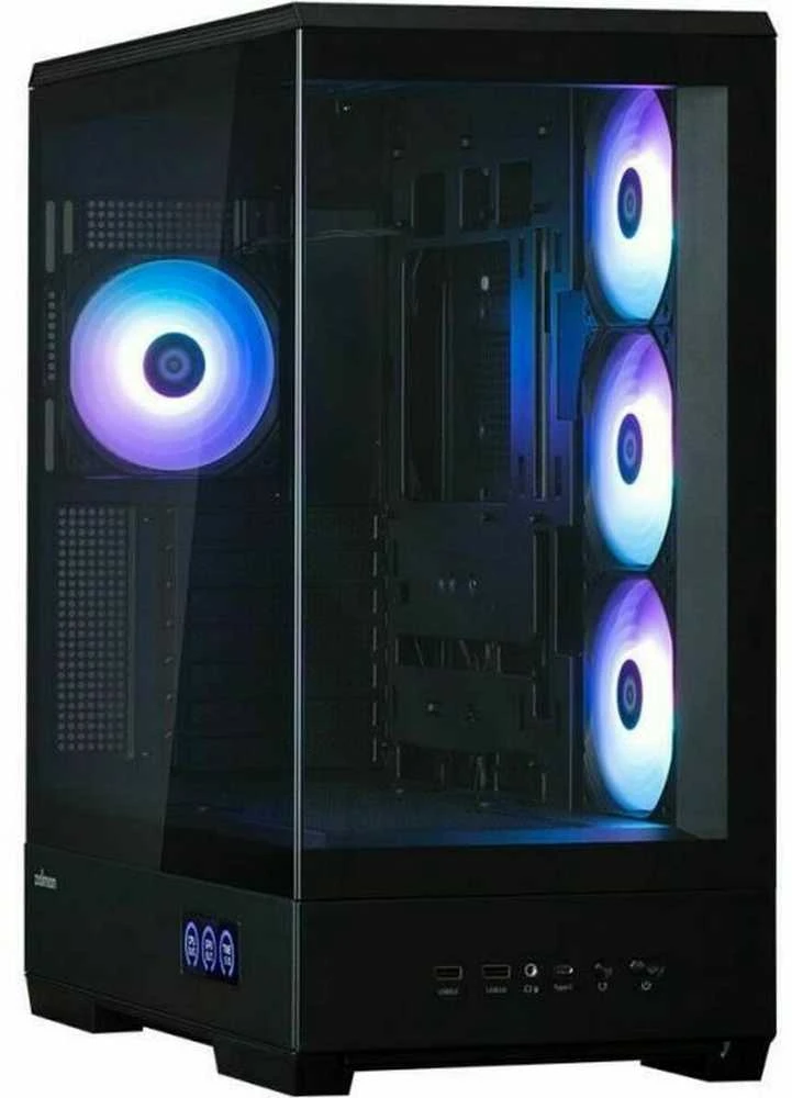 Zalman P50 DS kompiuterio korpusas, Midi-Tower, ATX, RGB, grūdintas stiklas - juodas