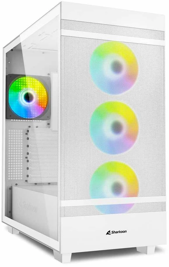 Sharkoon Rebel C50 RGB, Tower-case - baltas, Gehrtetes Glas