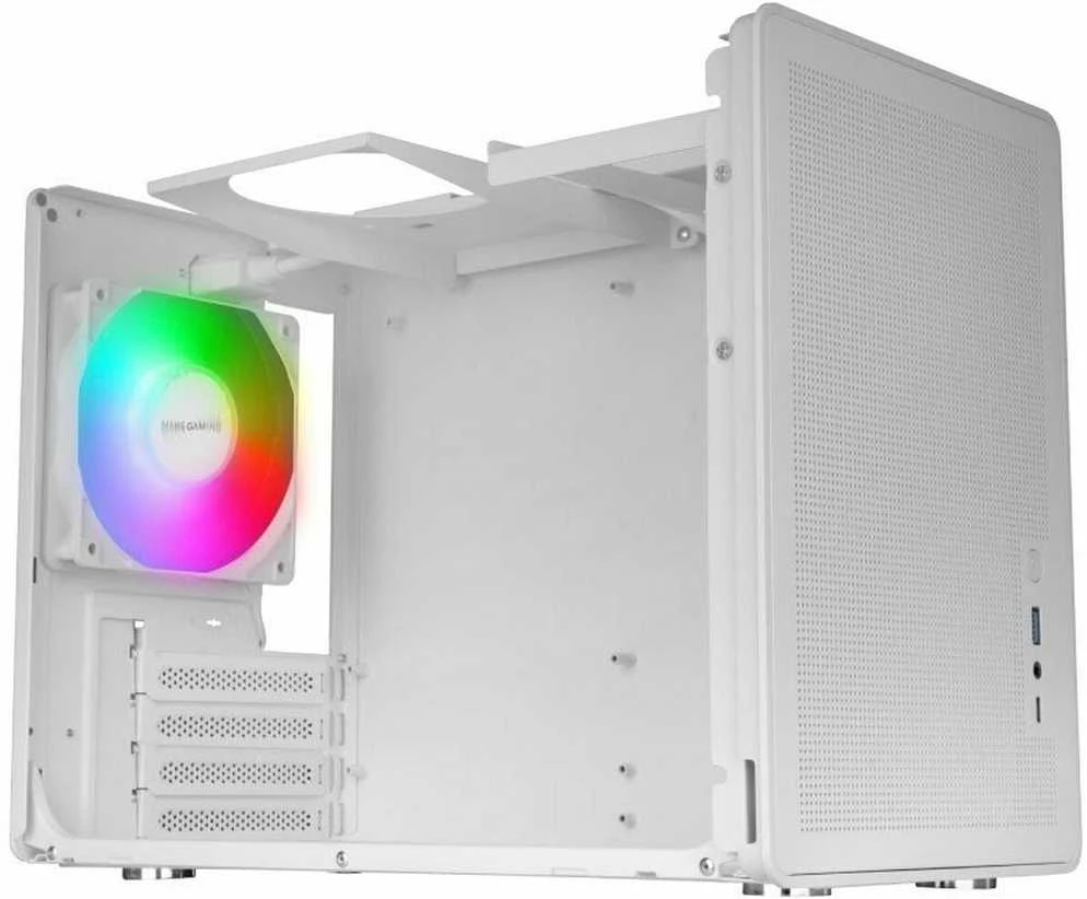Mars Gaming MCXPSW mATX itin kompaktiškas žaidimų kompiuterio korpusas su tinklelio ir stiklo panele