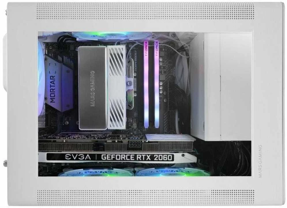 Mars Gaming MCXPSW mATX itin kompaktiškas žaidimų kompiuterio korpusas su tinklelio ir stiklo panele