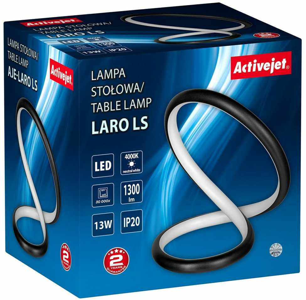 LED Stalo Lempa - Activejet AJE-LARO 13W Šiuolaikinė Juoda