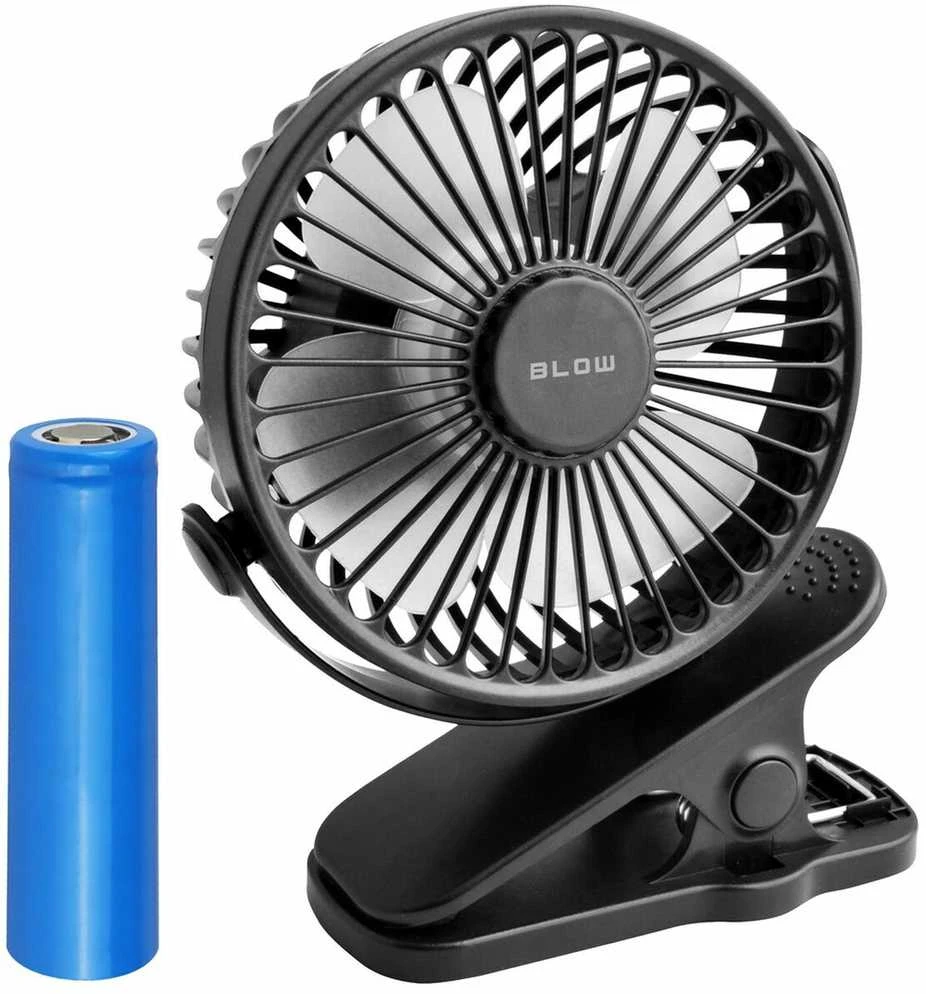 Blow Stalinis ventiliatorius su segtuku 10cm USB + baterija, juodas