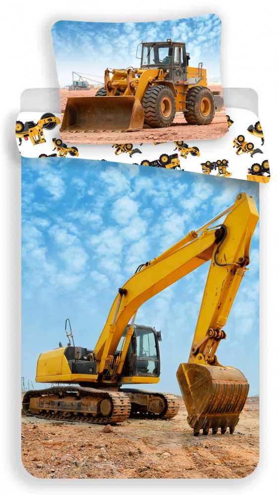 Patalynė bawełniana 140x200 Koparka koparki budowa excavator 4683 poszewka 70x90