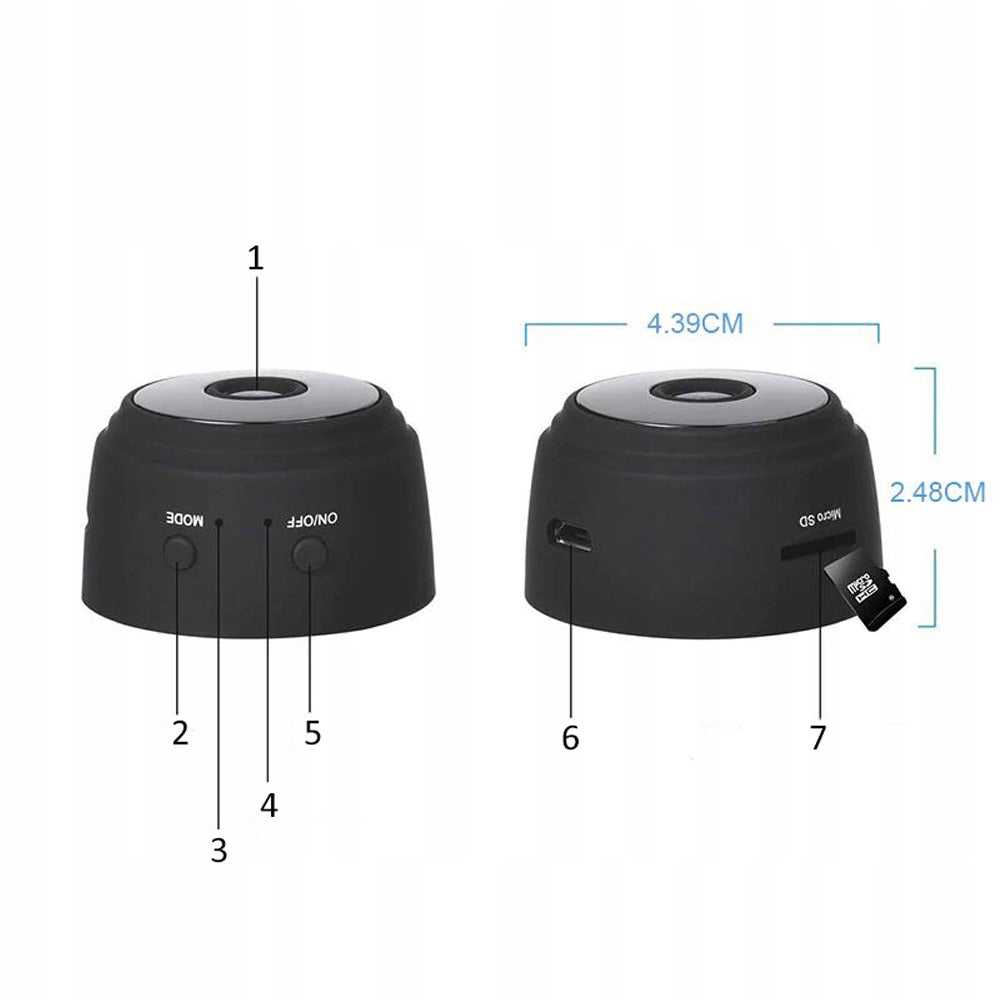 Belaidė mini šnipinėjimo kamera su WiFi ir Full HD