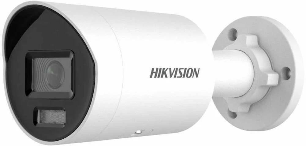 „Hikvision Pro“ serijos su „AcuSense DS-2CD2046G2H-IU(2.8mm)(eF) bullet IP apsaugos kamera lauko sąlygoms, 2688 x 1520 pikselių, montuojama ant lubų/sienos.