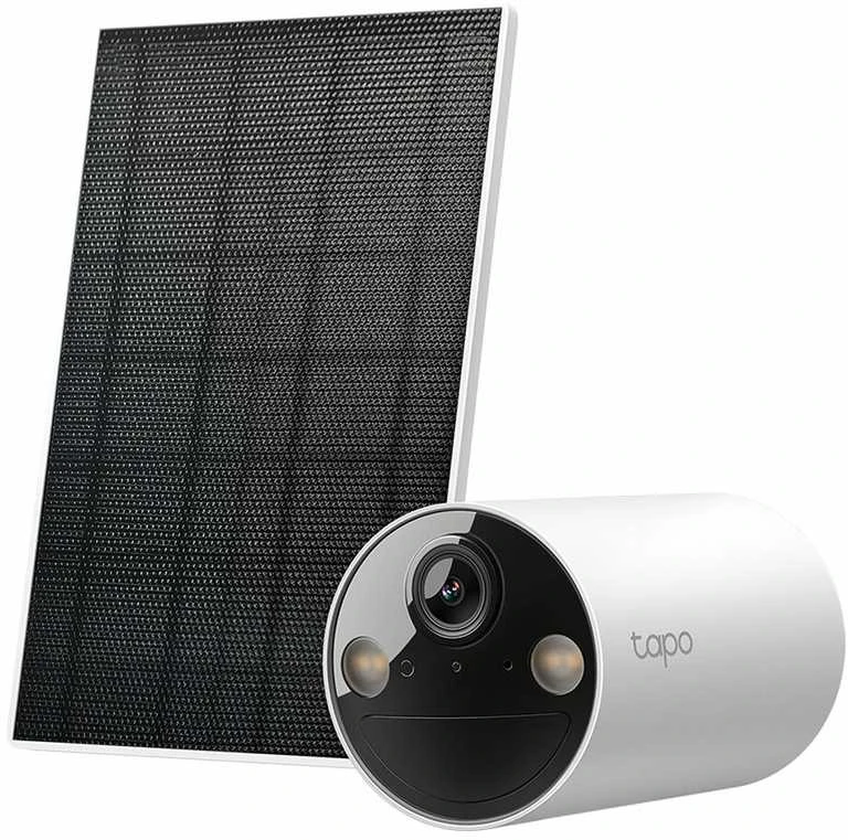 TP-Link kamera „Tapo TC82-KIT“ belaidė lauko apsaugos sistema, 2K 3MP, naktinio matymo, IP65 + TP-Link „Tapo“ saulės modulis 2,5 W, IP65, Juodas EU Baltas EU