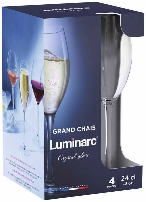 4 šampano taurių rinkinys Grand Chais 240 ml LUMINARC