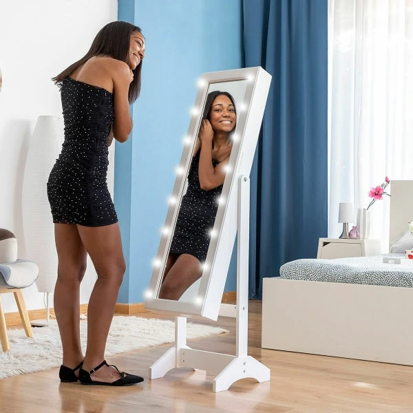 „InnovaGoods Jewight“ laisvai stovintis papuošalų veidrodis su LED apšvietimu