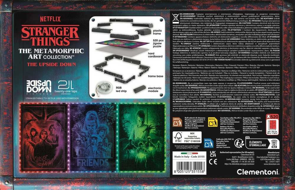 CLEMENTONI dėlionė Stranger Things – Aukštyn kojom, 520 det., 35155