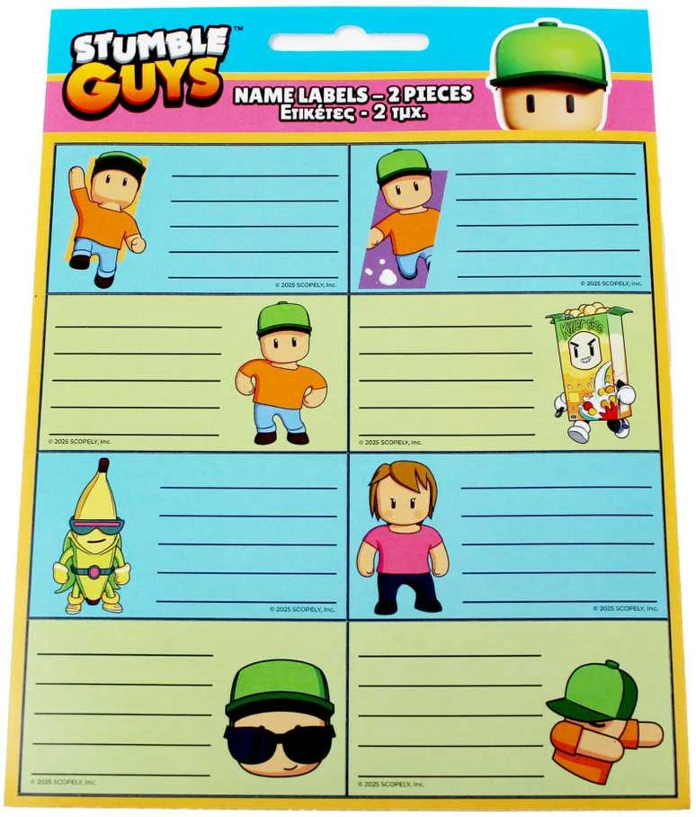 „Stumble Guys Race“ 16 vnt. užrašinės etiketė