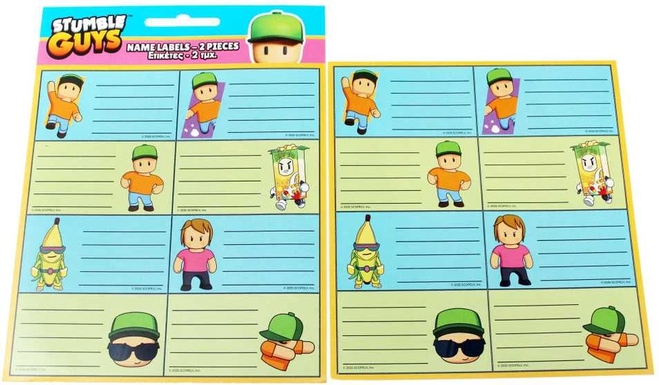 „Stumble Guys Race“ 16 vnt. užrašinės etiketė
