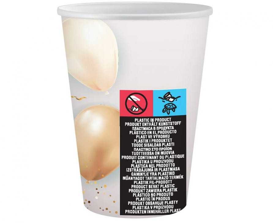 GoDan Su gimtadieniu Popieriniai puodeliai 250ml 6vnt