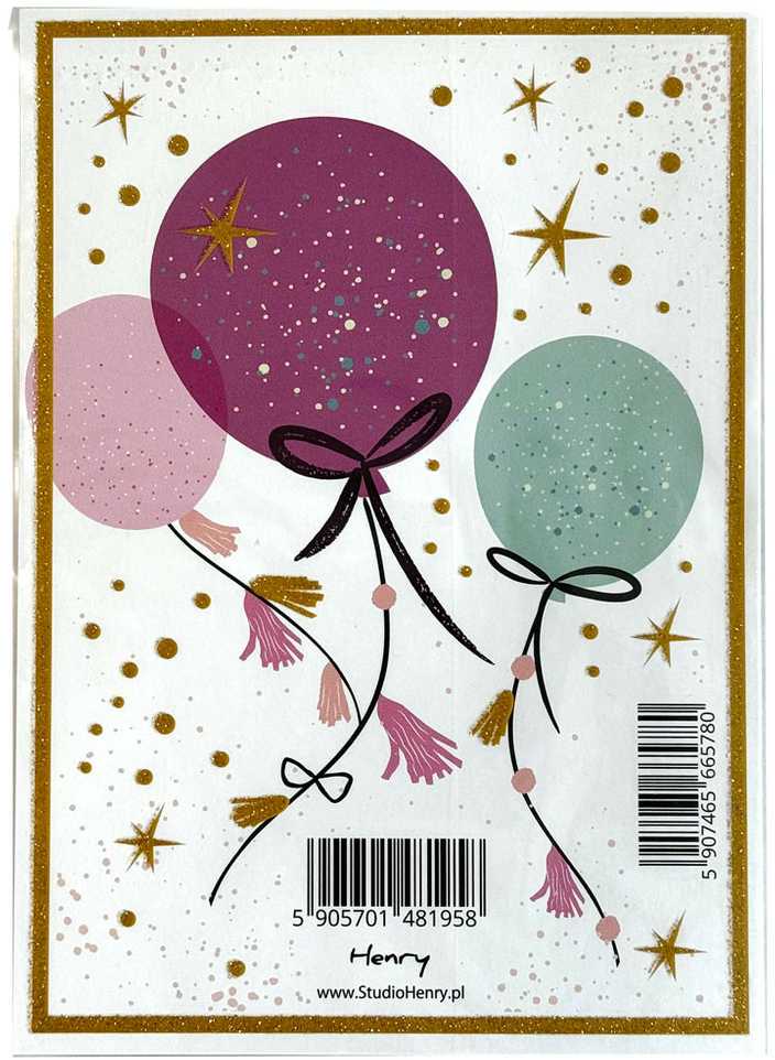 I understand the task: I need to translate the product name "HENRY Karnet B6 Urodziny - Balony brokat" into Lithuanian, keeping the brand name "HENRY" unchanged. The translation would be: HENRY Atvirukas B6 Gimtadienis - Balionai blizgučiais Wait, let me reconsider. The source text is partially in Polish: - "Karnet" (Polish for "atvirukas" / card) - "Urodziny" (Polish for "Gimtadienis" / birthday) - "Balony" (Polish for "Balionai" / balloons) - "brokat" (Polish for "blizgučiai" / glitter) So the full Lithuanian translation is: HENRY Atvirukas B6 Gimtadienis - Balionai su blizgučiais