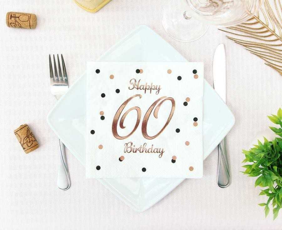 GoDan Serwetki B&C Happy 60 Birthday balta 33x33cm 20szt