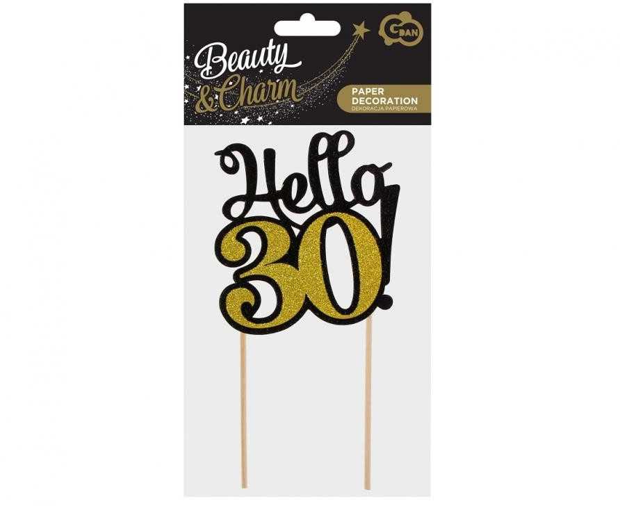 Su gimtadieniu B&C Hello 30 torto papuošalas 19 cm