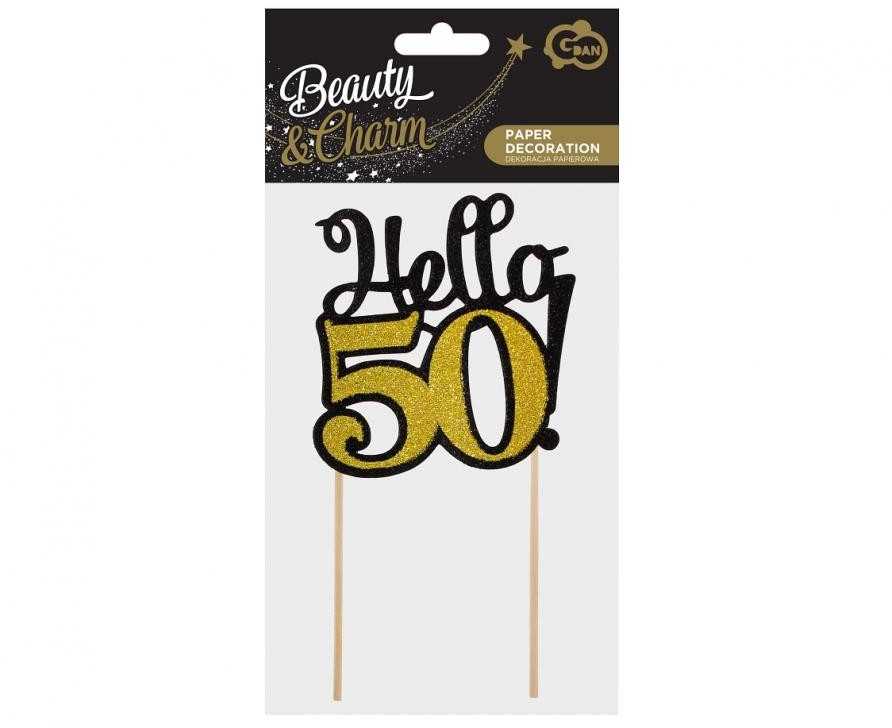 Su gimtadieniu B&C Hello 50 torto dekoracija 19 cm