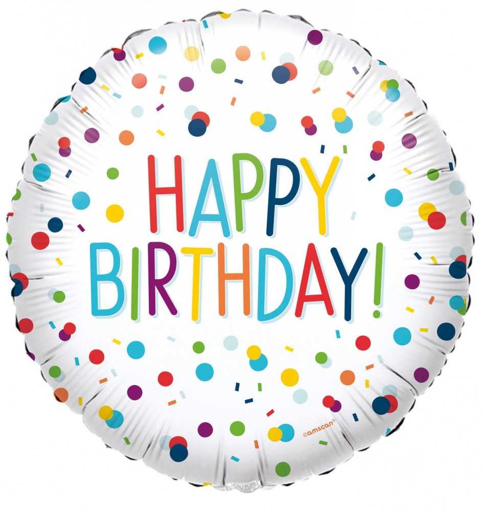 AMSCAN Happy Birthday folijos balionas su taškais