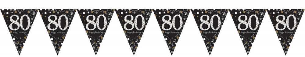 Amscan Vimpelguirlande 80 år Sparkling