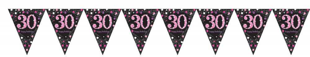 Amscan Vimpelguirlande 30 år Rožinė Sparkling
