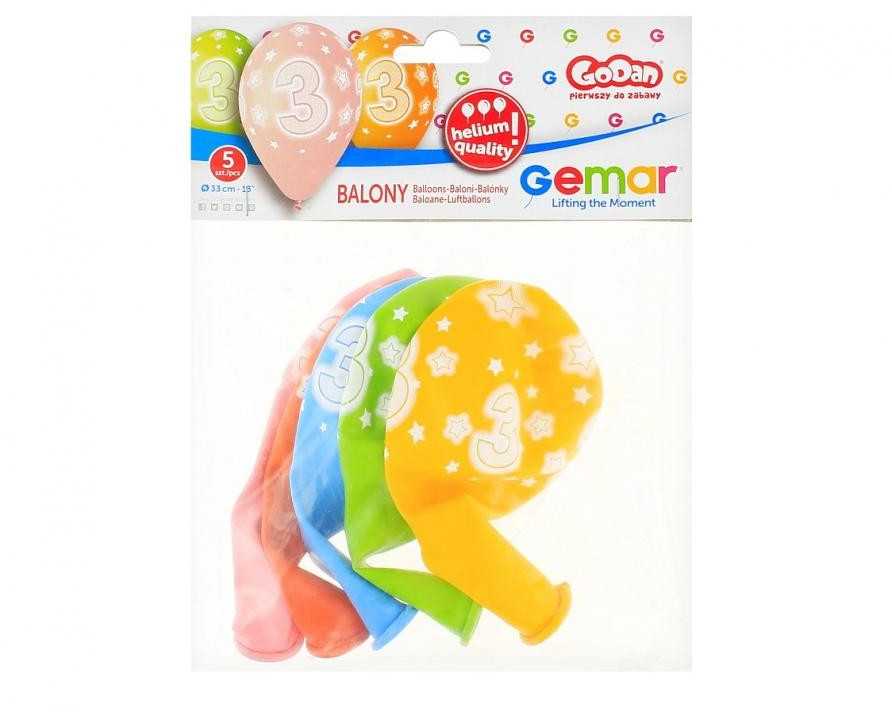 GoDan Balony Prem.Hel 13" su nadr "3" A5 GS120/3 21944