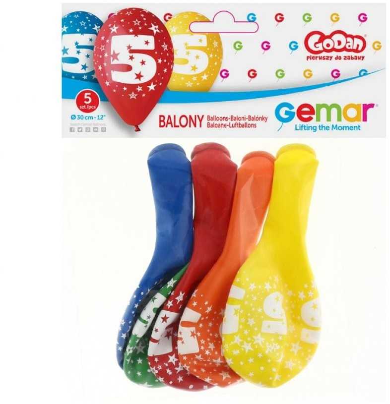 GoDan Balony 12" su nadr "5" pastelmix A5 GS110/5 01502