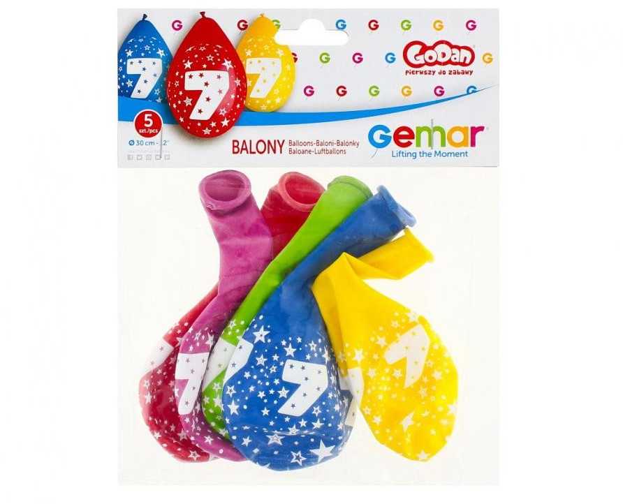 Gemar GoDan Balony 12" su nadr."7"pastel wisz.A5 GS110/7W 18555