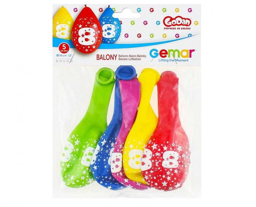 Gemar GoDan Balony 12" su nadr."8"pastel wisz.A5 GS110/8W 18562