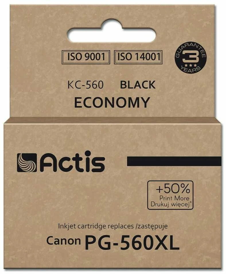 Actis KC-560 Ink (pakeitimas Canon PG-560XL; Supreme; 22 ml; juodas). Spausdina 50 % daugiau nei OEM.