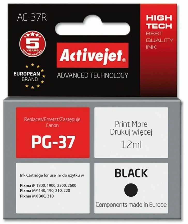 Rašalo Kasetė - Activejet AC-37R Juoda 12 ml