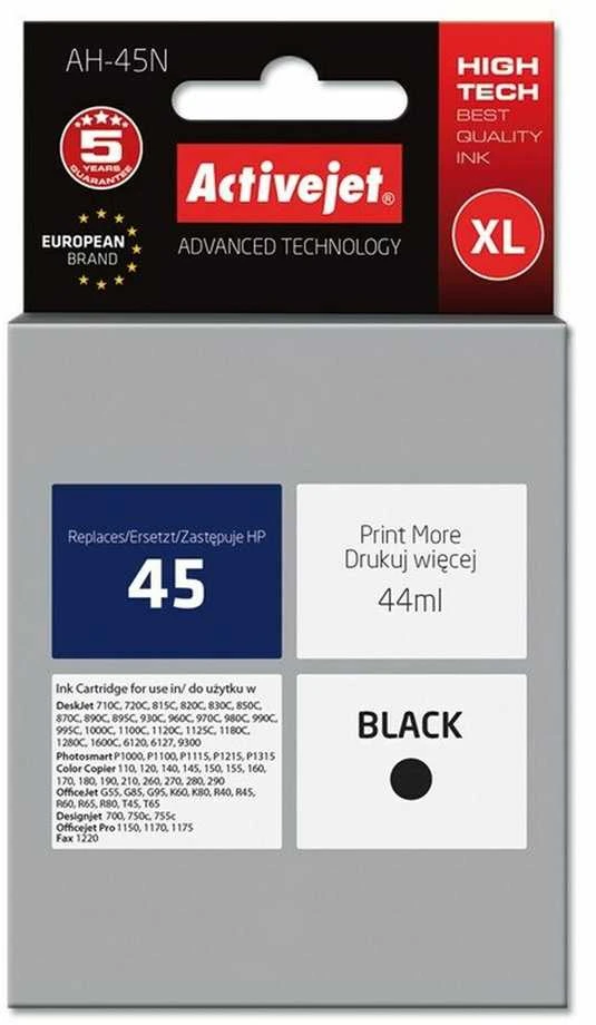 Rašalo kasetė Activejet AH-45N (pakeitimas HP 45 51645A; Supreme; 44 ml; juodas)