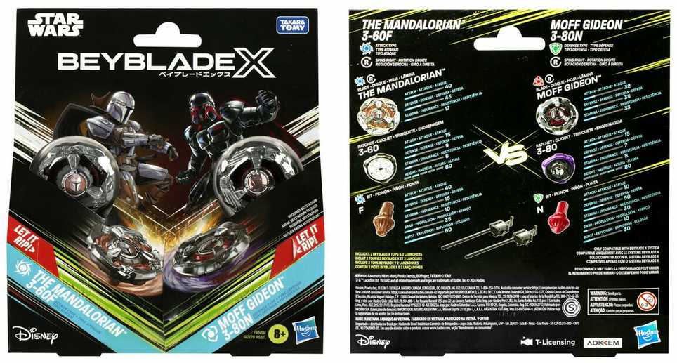 Hasbro Beyblade XStar Wars Dual Pack The Mandalorian 3-60F & Moff Gideon 3-80N Set