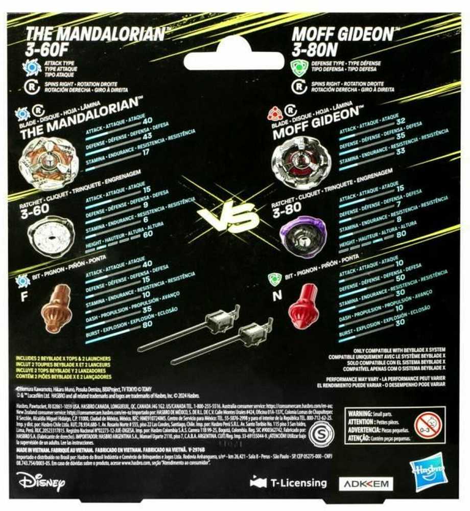 Hasbro Beyblade XStar Wars Dual Pack The Mandalorian 3-60F & Moff Gideon 3-80N Set