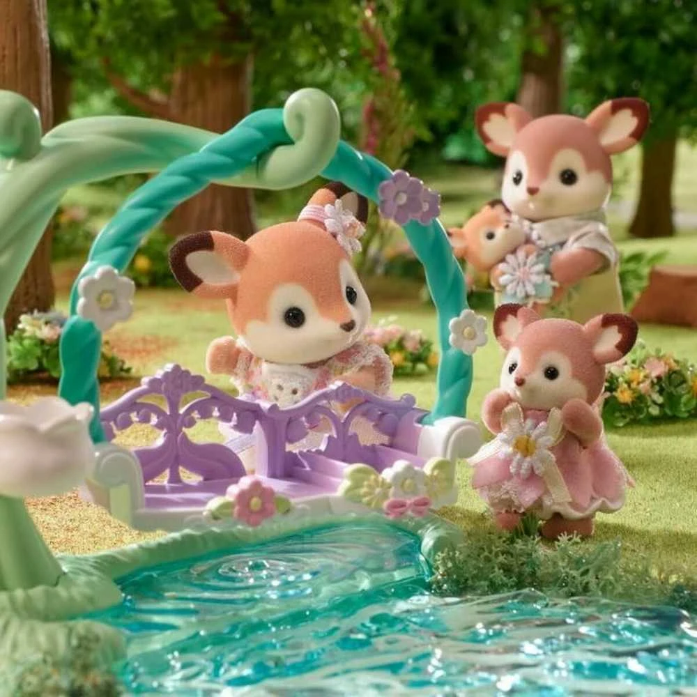 SYLVANIAN FAMILIES Mažyliai elniukai su gėlių sūpynėmis