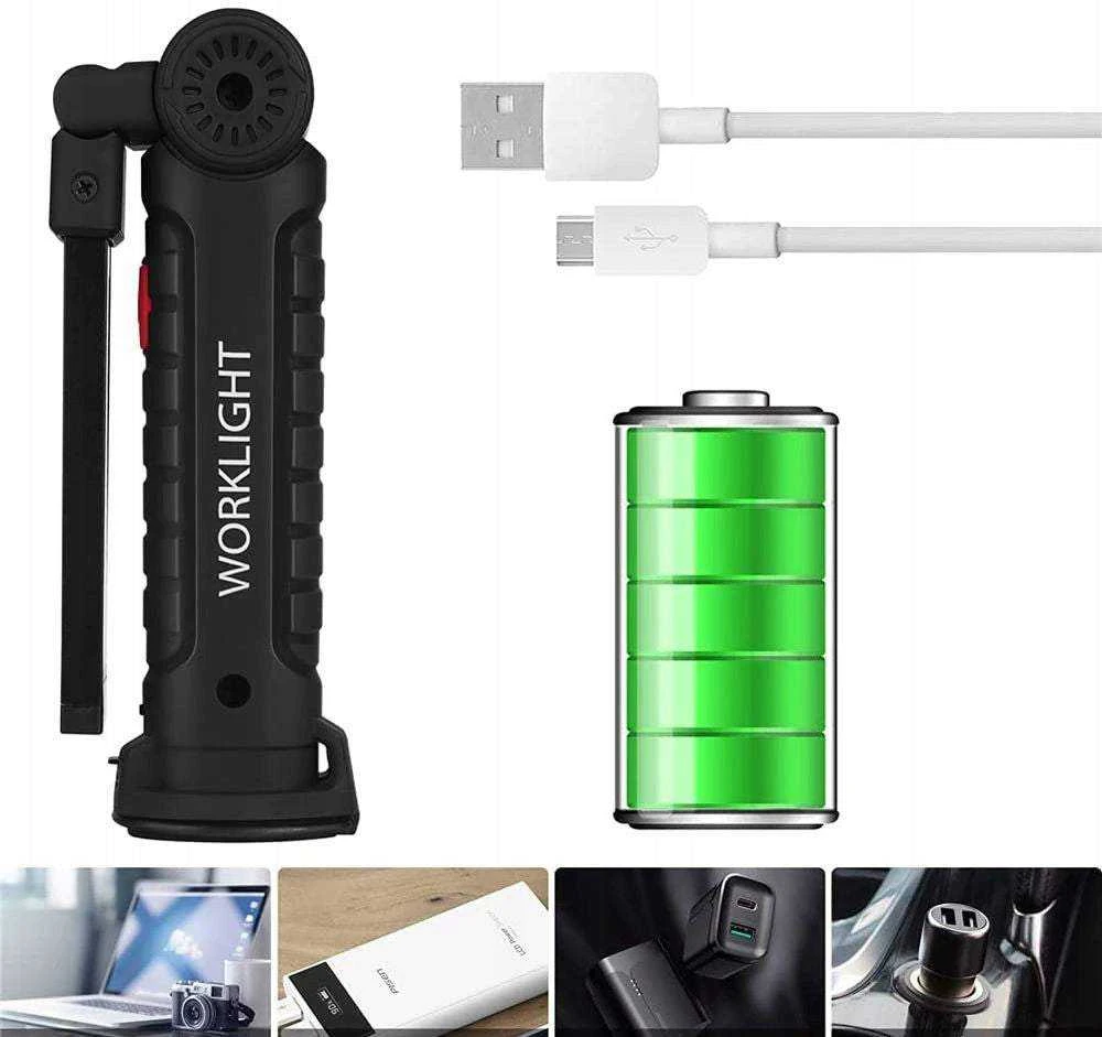Įkraunama LED darbo lempa su magnetu, sulankstoma