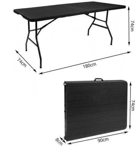 Gardlov 12280 Sulankstomas stalas 180 x 74 cm, juodas