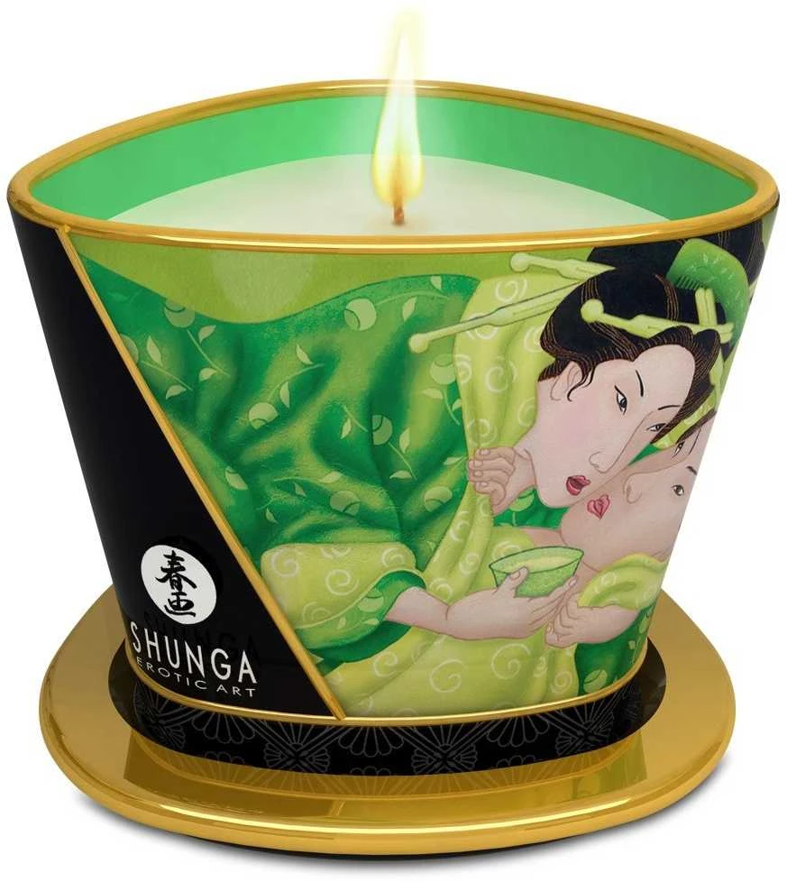 Shunga Masažinė žvakė „Žalias arbata“ 170 ml