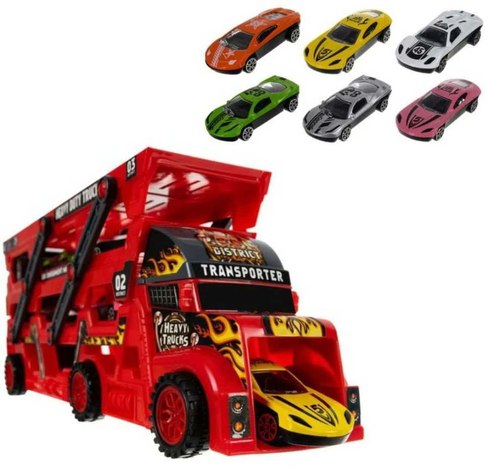 Kruzzel TIR sunkvežimio komplektas su 6 automobiliais 22515