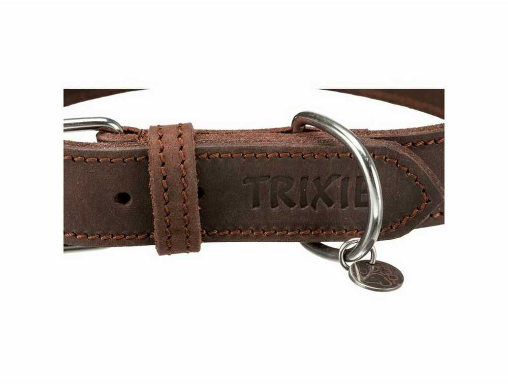 TRIXIE Rustic rieb. odos antkaklis, XS-S 27-34 cm/18 mm, tams. rudas