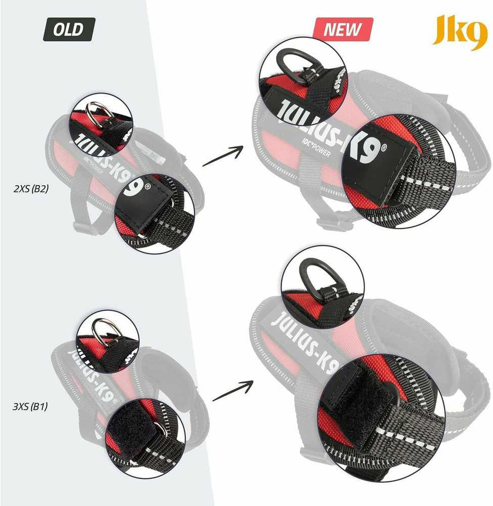 Trixie Julius-K9® IDC diržai, Baby 2 / XS – S: 33–45 cm / 18 mm, juodi